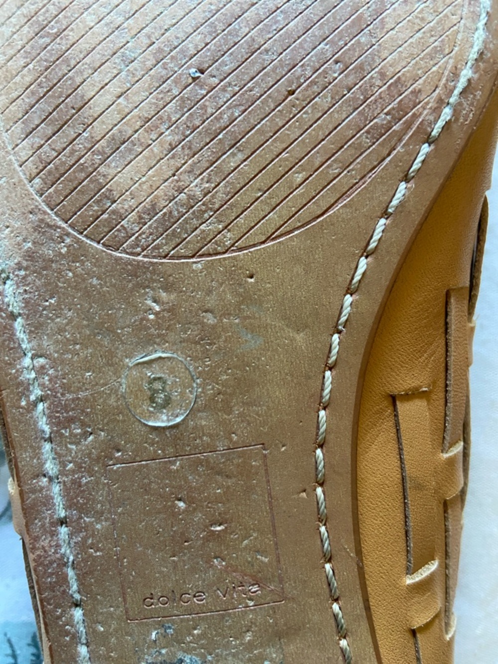 Dolce Vita Leather Tan Loafer with Bronze tip size 8M - Picture 8 of 16